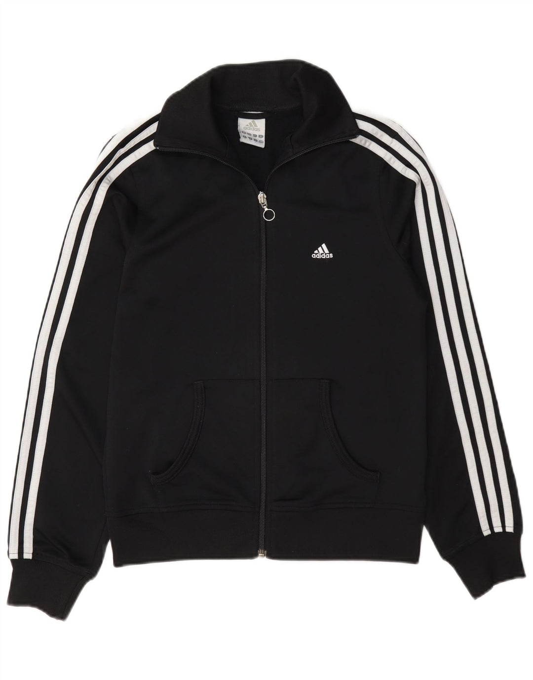 Adidas Damen Trainingsanzug Top Jacke UK 10 Small Schwarz Polyester