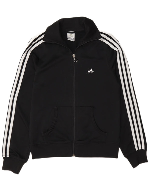 Adidas Damen Trainingsanzug Top Jacke UK 10 Small Schwarz Polyester