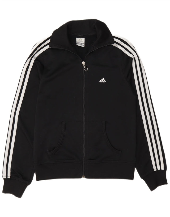 Adidas Damen Trainingsanzug Top Jacke UK 10 Small Schwarz Polyester