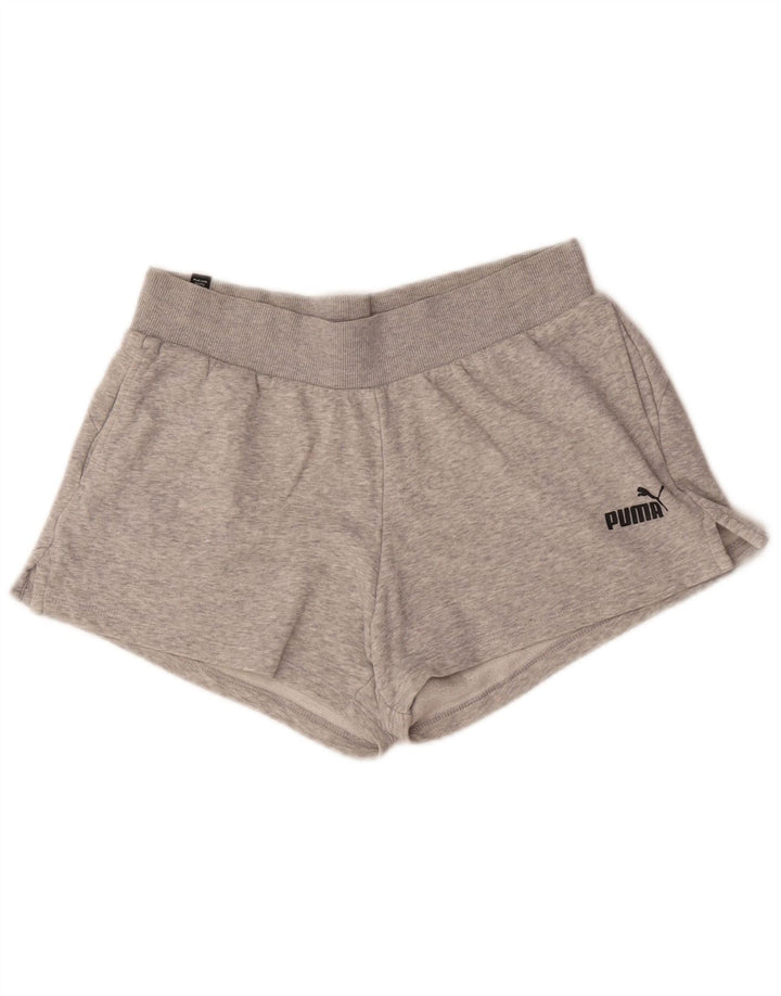 Puma Damen Sportshorts UK 14 Mittelgraue Baumwolle