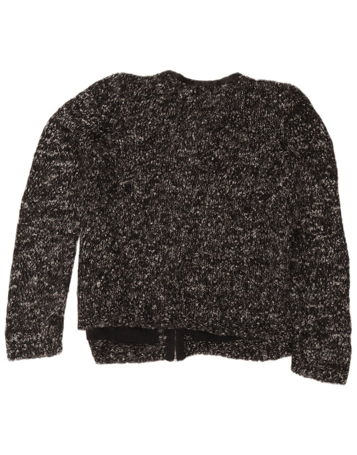 Marks & Spencer Damen-Cardigan-Pullover UK 12 Mittelgrau geflecktes Acryl