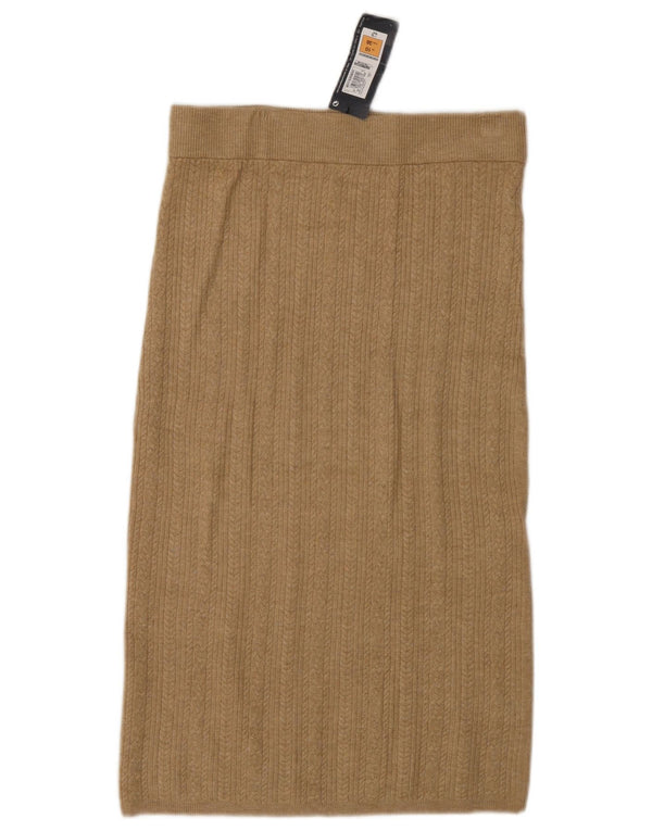 Marks & Spencer Womens Knit Straight Rock UK 10 Small W26 Braune Viskose