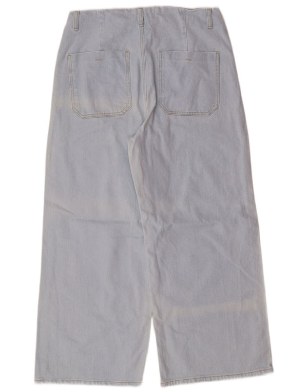 Zara Damen-Jeans mit hoher Taille und weitem Bein, EU 42, groß, W32, L26, blau, klassisch