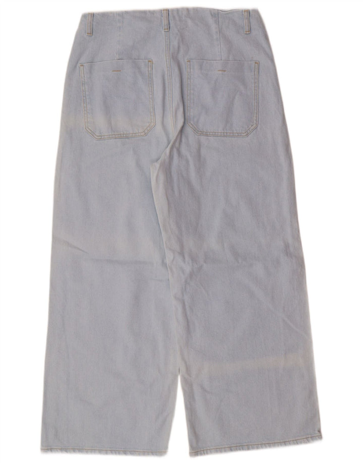 Zara Damen-Jeans mit hoher Taille und weitem Bein, EU 42, groß, W32, L26, blau, klassisch