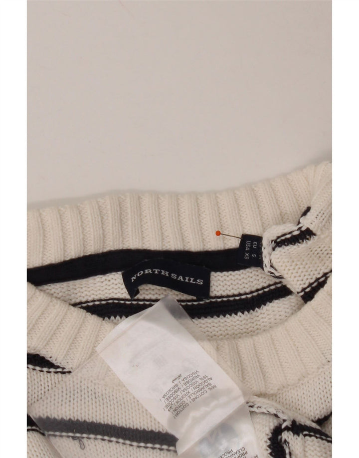 NORTH SAILS Damen Pullover mit Rundhalsausschnitt, UK 14, mittelweiß gestreift