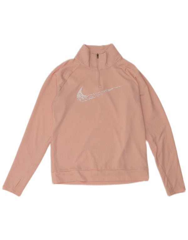 Nike Damen-Trainingsanzug-Oberteil mit übergroßem Grafik-Pullover und Reißverschluss am Hals, UK 6, XS, Rosa
