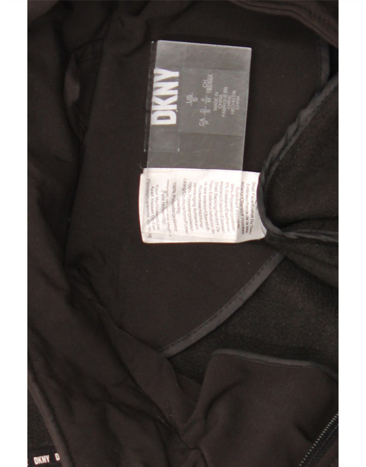 Dkny Damen-Trenchcoat mit Kapuze, UK 10, Größe S, Schwarz, Polyester