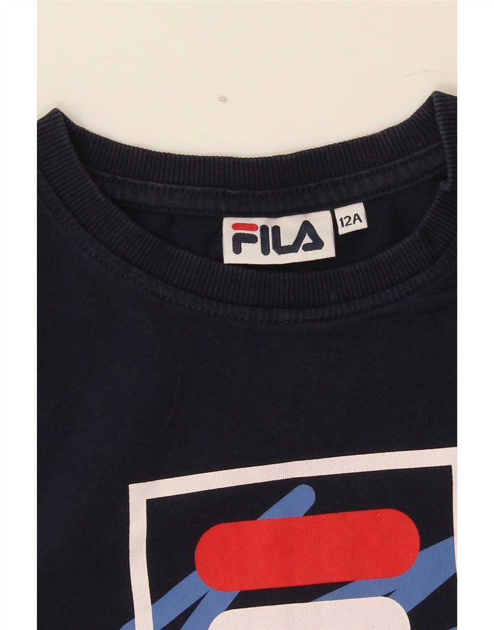 Fila T-Shirt mit Grafik für Jungen, 11–12 Jahre, Marineblau