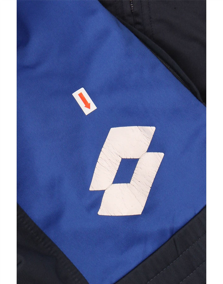 LOTTO Mens Graphic Tracksuit Top Jacket Large Navy Blue Colourblock Vintage Lotto and Second-Hand Lotto from Messina Hembry 