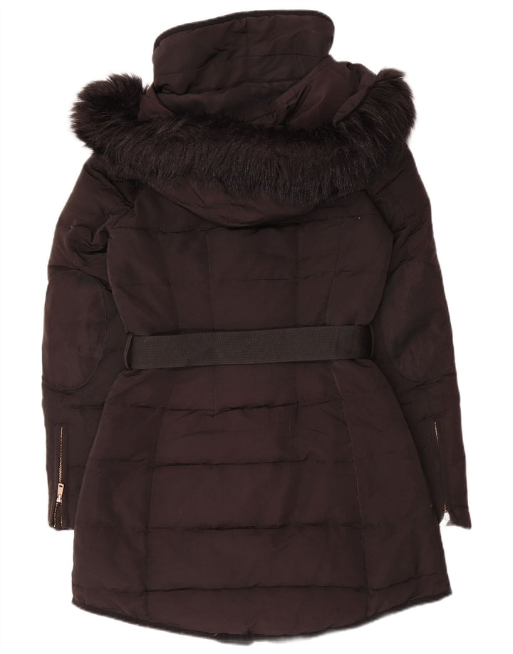 Zara Damen Kapuzenmantel, gepolstert, Gr. 6, XS, Schwarz