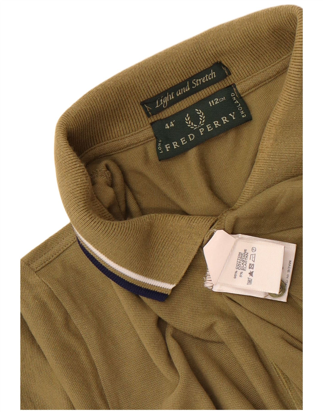 Fred Perry Leichtes und dehnbares Herren-Poloshirt aus mittlerer Khaki-Baumwolle