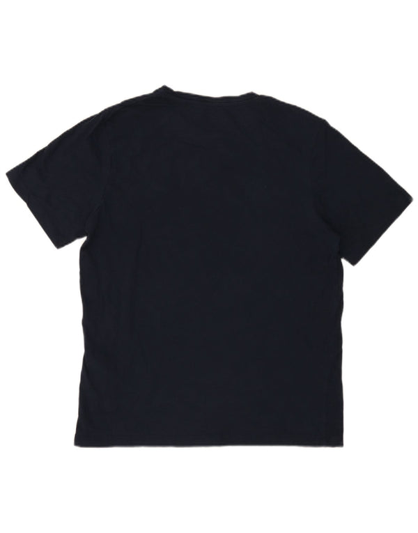 Jack & Jones Mens Graphic T-Shirt Top Medium Navy Blue Cotton