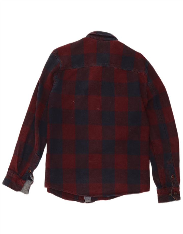 Fat Face Herren-Flanellhemd mit klassischer Passform, klein, rot kariert, Baumwolle