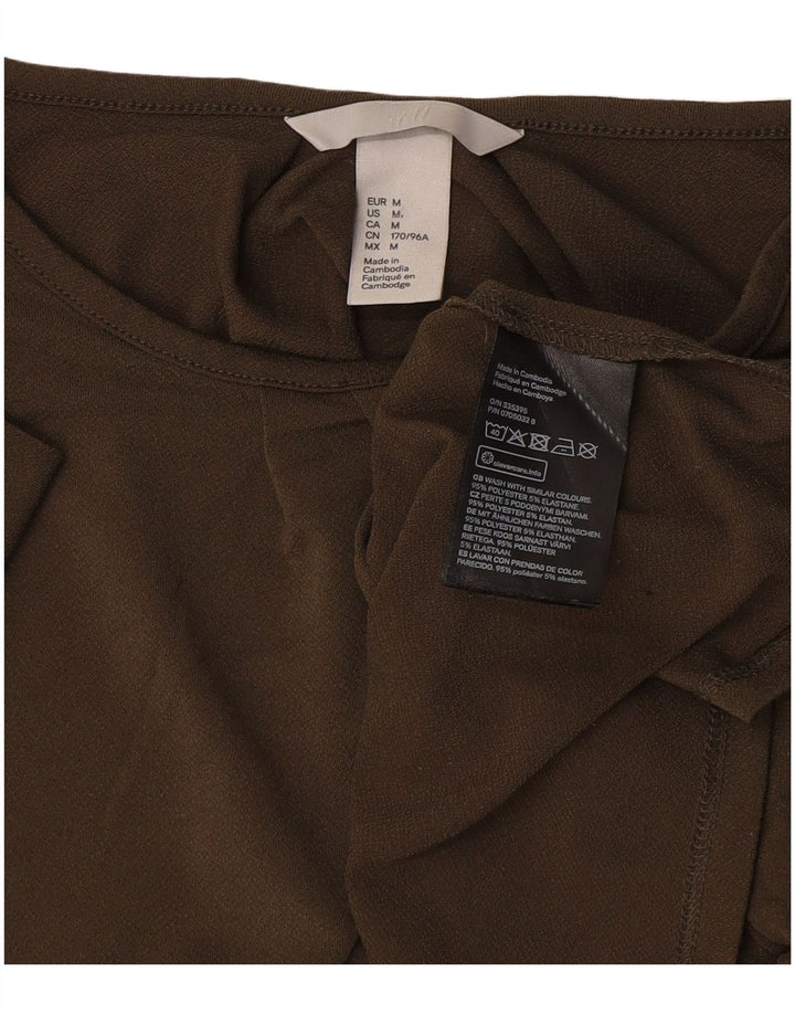 H&M Damen-Blusenoberteil, UK-Gr. 14, mittleres Khaki, Polyester