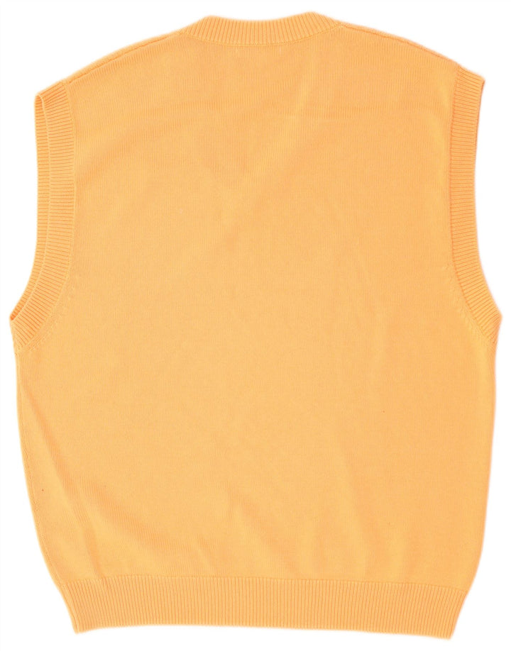 Zara Herren Weste Tank Top XL Orange Baumwolle