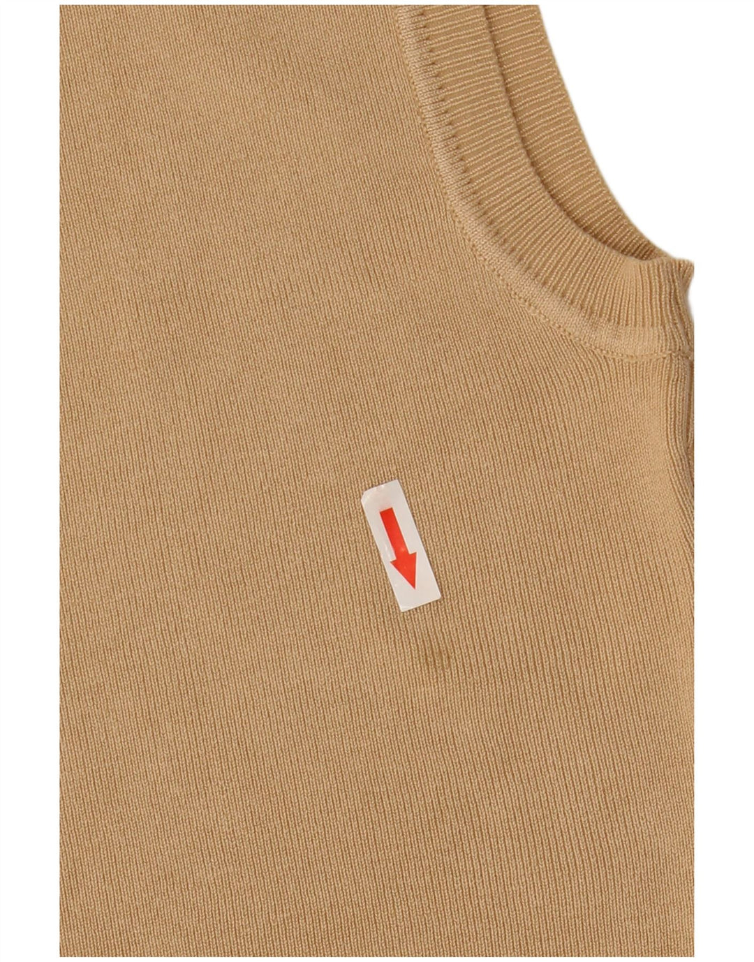 Zara Damen Crop Vest Tank Top UK 12 Mittelbeige Viskose