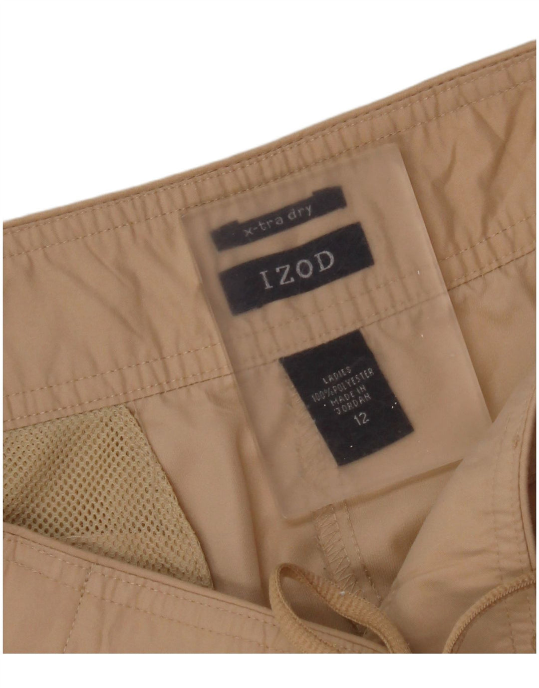 Izod Damen Capri-Cargohose US 12 Large W34 L21 Beige Polyester