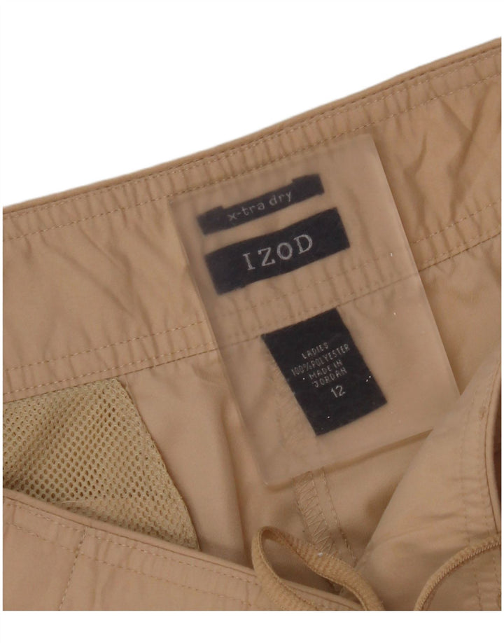 Izod Damen Capri-Cargohose US 12 Large W34 L21 Beige Polyester