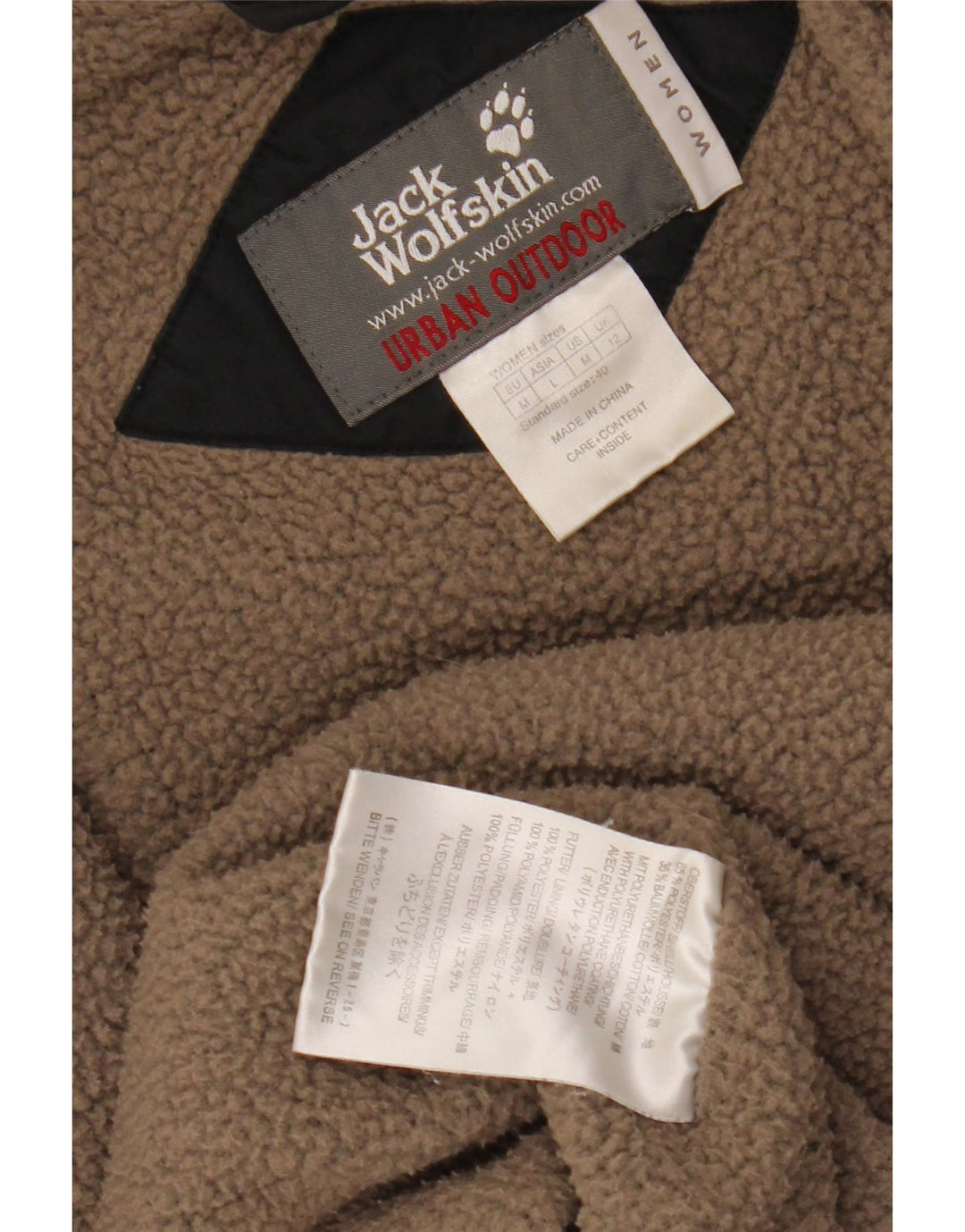 JACK WOLFSKIN Damen Windjacke UK 12 Mittelschwarzes Polyester