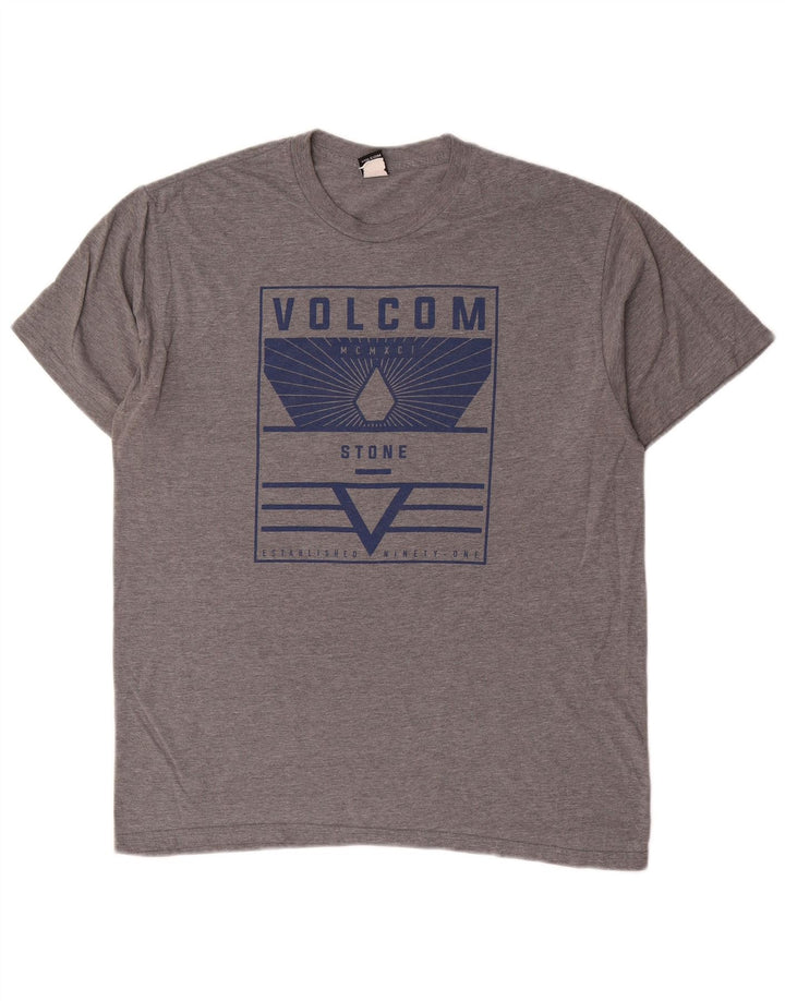 Volcom Herren-T-Shirt mit Grafik, groß, aus grauer Baumwolle