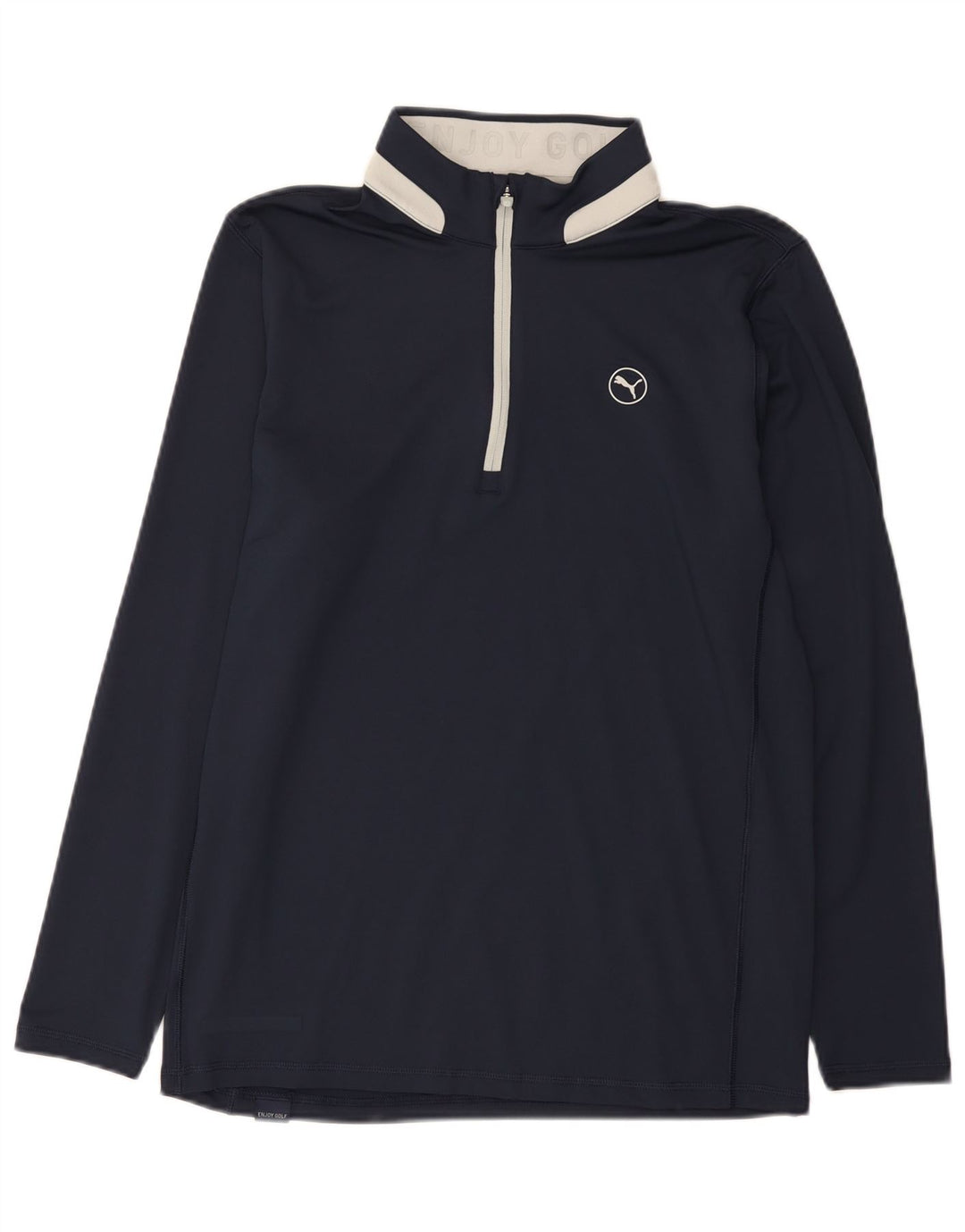 Puma Herren-Oberteil mit Reißverschluss, langärmlig, mittelblaues Farbblock-Polyester