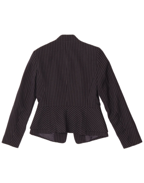 Offene Blazerjacke für Damen von Zara, Gr. 8, Marineblau, Nadelstreifen