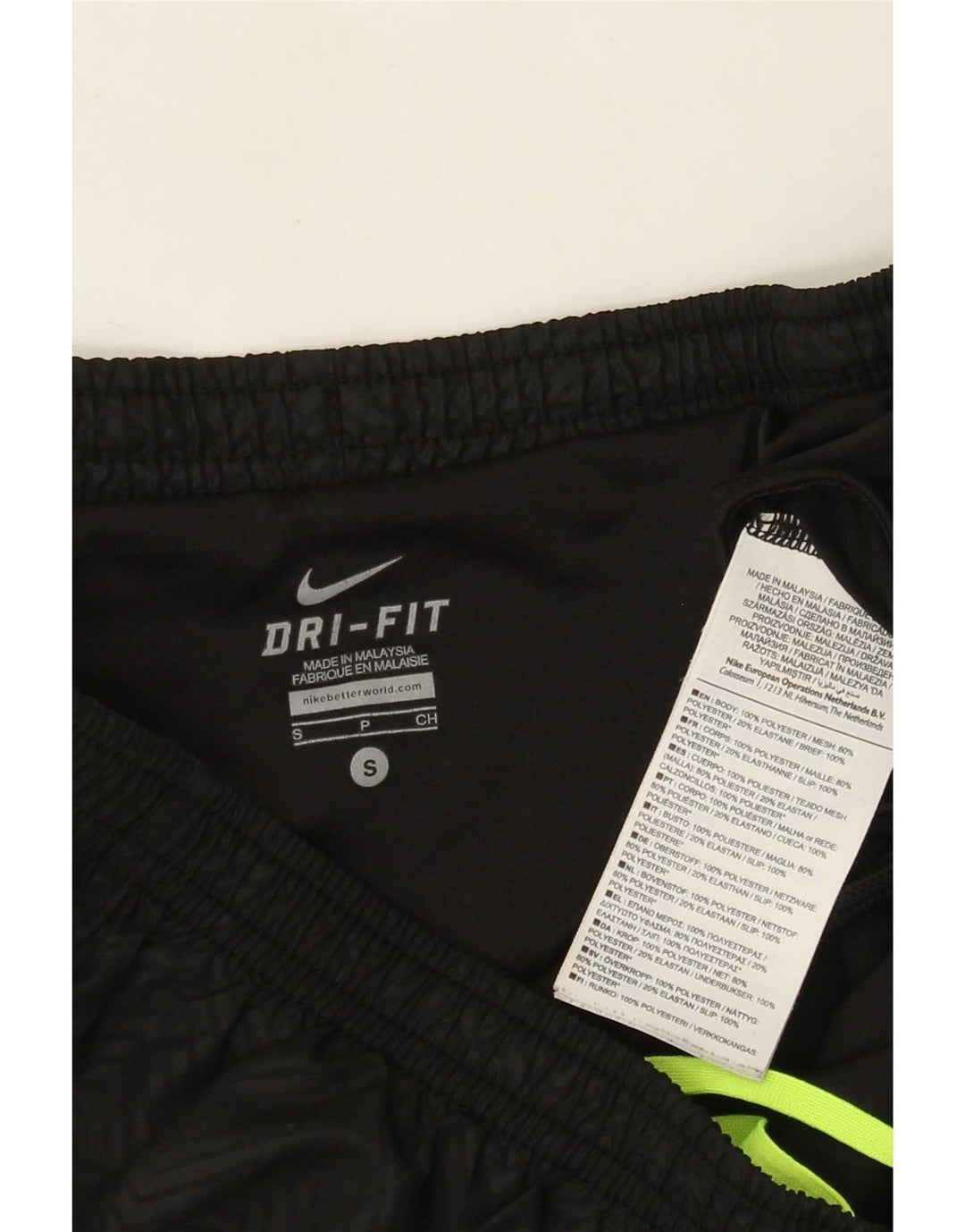 Nike Damen Dri Fit Sport Shorts UK 10 Small Schwarz Chevron Polyester