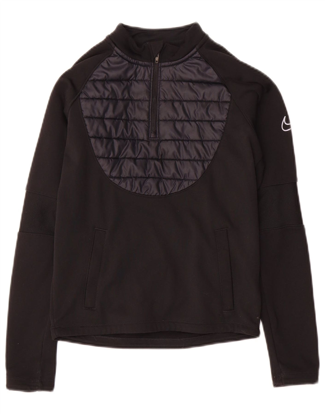 Nike Therma-Fit Pullover-Trainingsanzugoberteil mit Reißverschluss für Jungen, 8–9 Jahre, Größe S, Schwarz