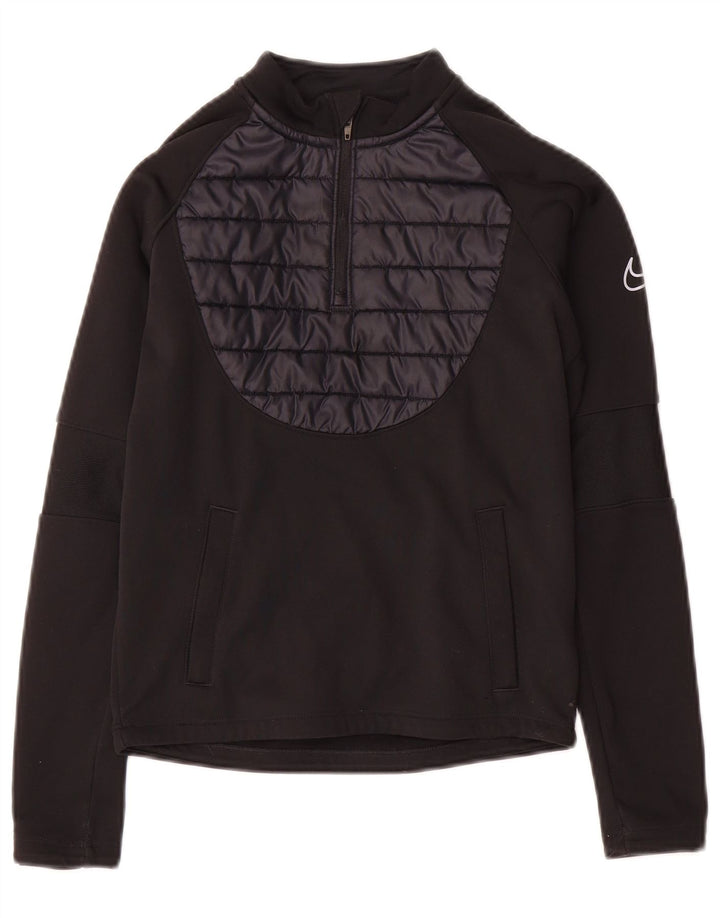 Nike Therma-Fit Pullover-Trainingsanzugoberteil mit Reißverschluss für Jungen, 8–9 Jahre, Größe S, Schwarz
