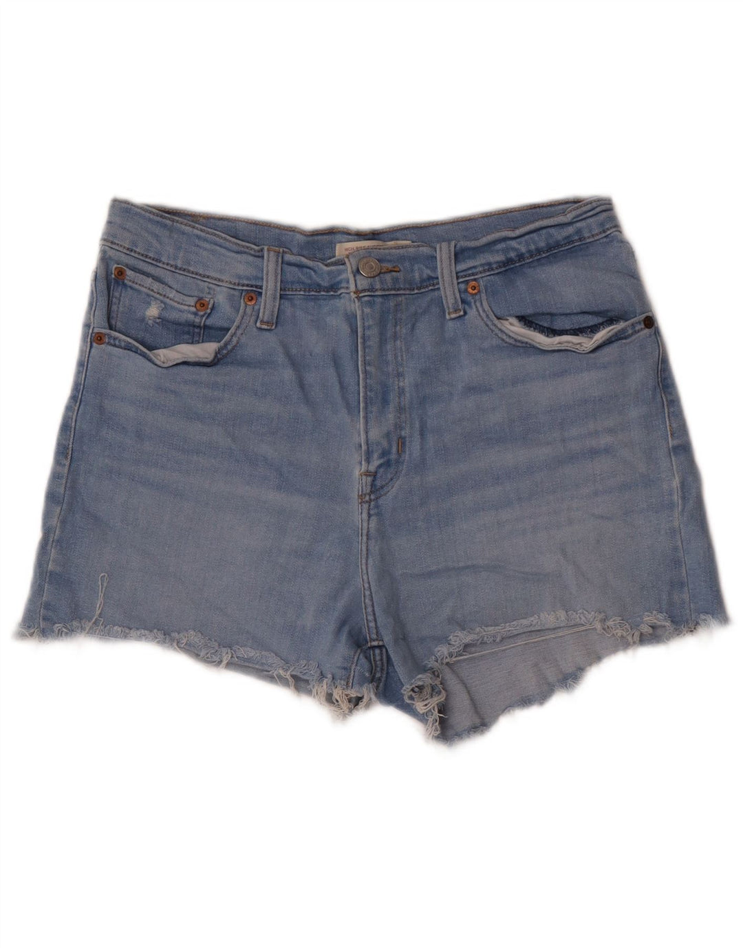 LEVI'S Damen-Jeansshorts mit hohem Bund, W32, Größe L, Blau, Baumwolle