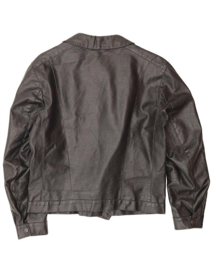 Vintage Herren Leder Bikerjacke UK 38 Medium Schwarz