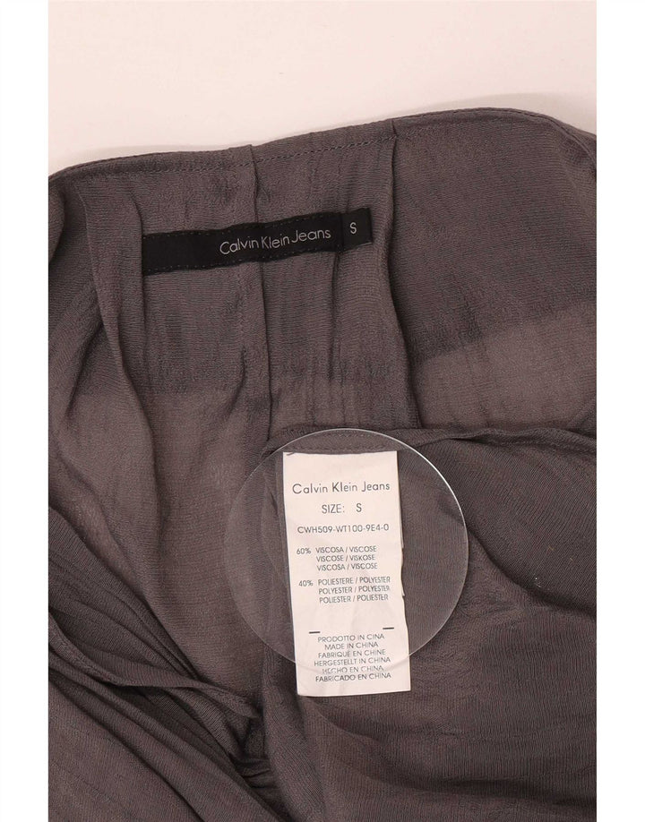 Calvin Klein Jeans Damen Durchsichtiges, übergroßes Blusenoberteil, UK 10, Small Grau