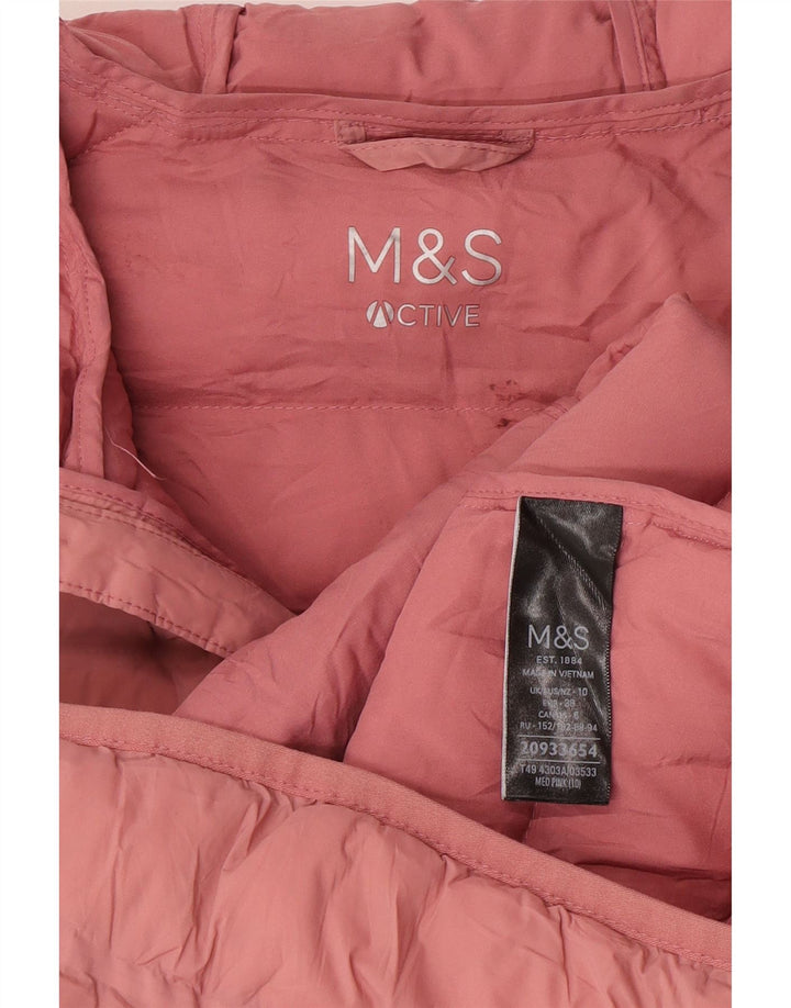 Marks & Spencer Wattierte Damenjacke mit Kapuze, UK 10, Größe S, Rosa, Polyamid