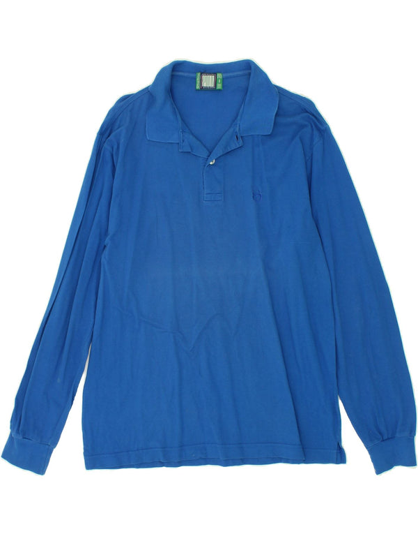 SERGIO TACCHINI Mens Long Sleeve Polo Shirt Medium Blue