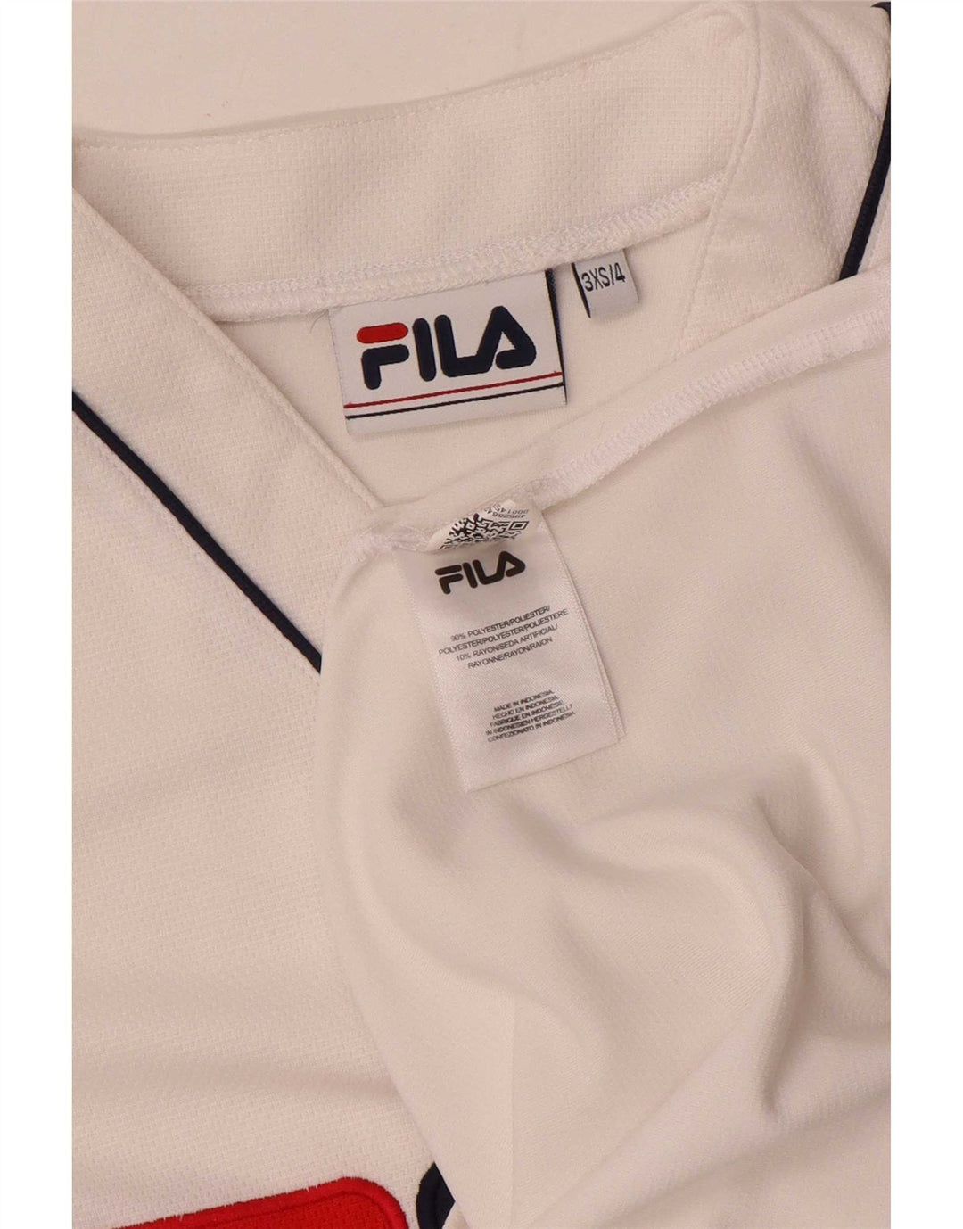 Fila Herren Grafik-Jersey-Oberteil 2XS, weißes Farbblock-Polyester