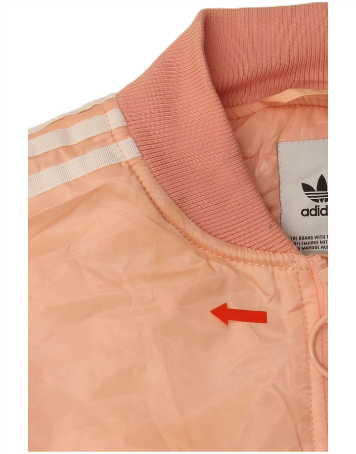 ADIDAS Womens Oversized Graphic Padded Jacket UK 10 Small Pink Polyester