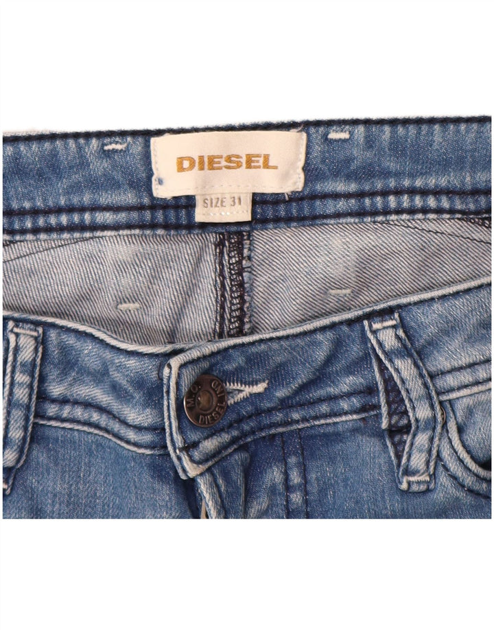 Diesel Herren Distressed Denim Shorts W31 Mittelblaue Baumwolle