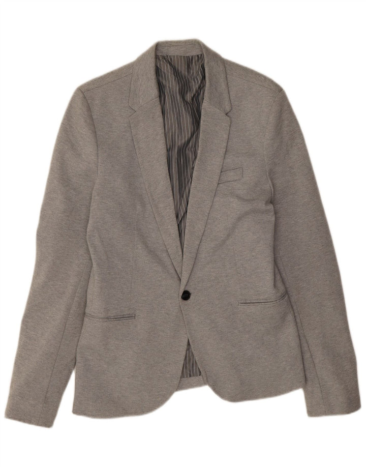 Zara Herren-Blazer mit 1 Knopf, Gr. 40, Grau