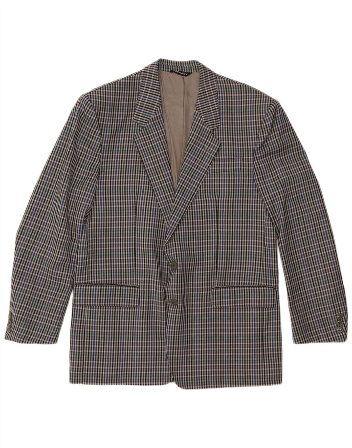 MARIO ZEGNA Herren 2-Knopf-Blazerjacke IT 52 XL grau karierte Wolle