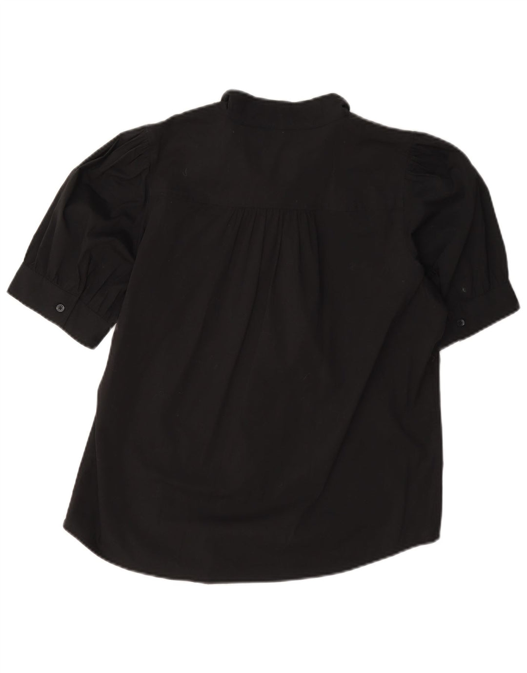 Dkny Damen Kurzarmhemd UK 10 Small Schwarz Baumwolle