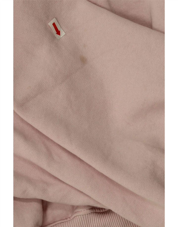 Zara Damen Crop Oversized Sweatshirt Pullover UK 14 Mittelrosa Baumwolle