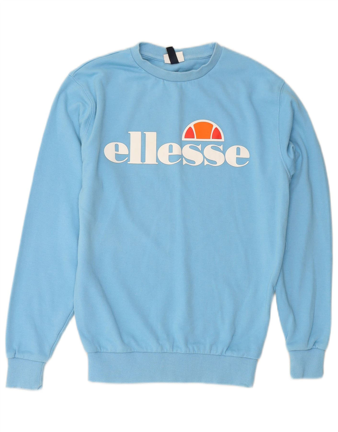 ELLESSE Damen Grafik-Sweatshirt-Pullover UK 8 Small Blaue Baumwolle