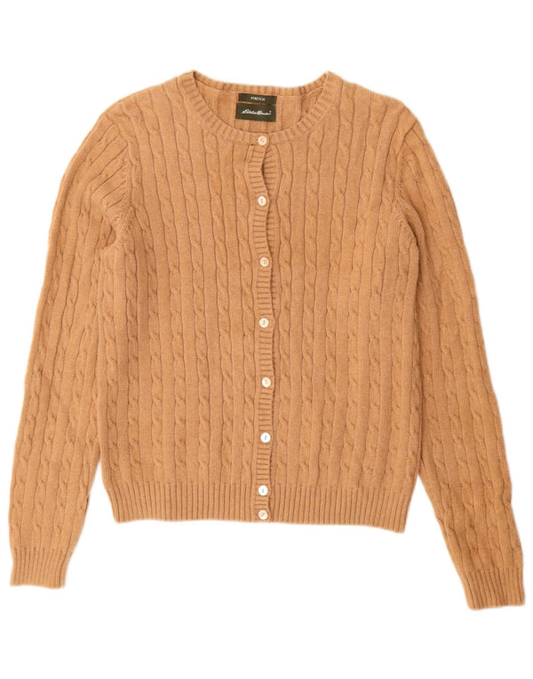EDDIE BAUER Damen Strickjacke UK 12 Mittelbeige Baumwolle
