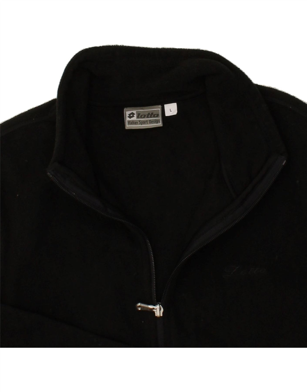 LOTTO Womens Fleece Jacket UK 14 Large Black Polyester Vintage Lotto and Second-Hand Lotto from Messina Hembry 