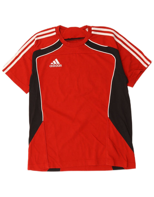 Adidas Herren Grafik T-Shirt Top UK 36/38 Small Rot Colourblock Baumwolle