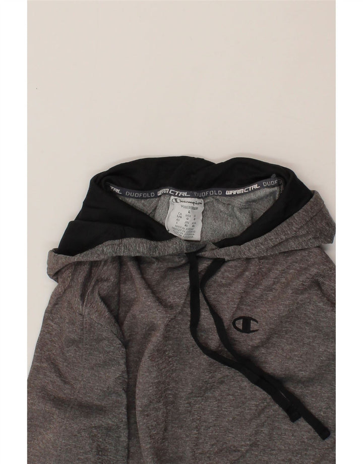 CHAMPION Mens Hoodie Jumper Large Grey Polyester Vintage Champion and Second-Hand Champion from Messina Hembry 