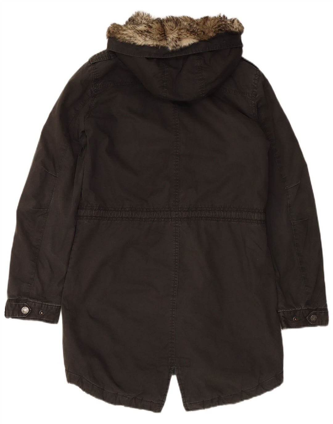 FAT FACE Damen-Parka mit Kapuze, Größe S, Größe S, Schwarz, Baumwolle