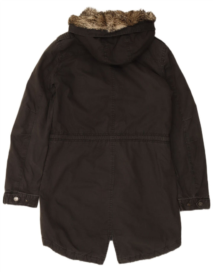 FAT FACE Damen-Parka mit Kapuze, Größe S, Größe S, Schwarz, Baumwolle