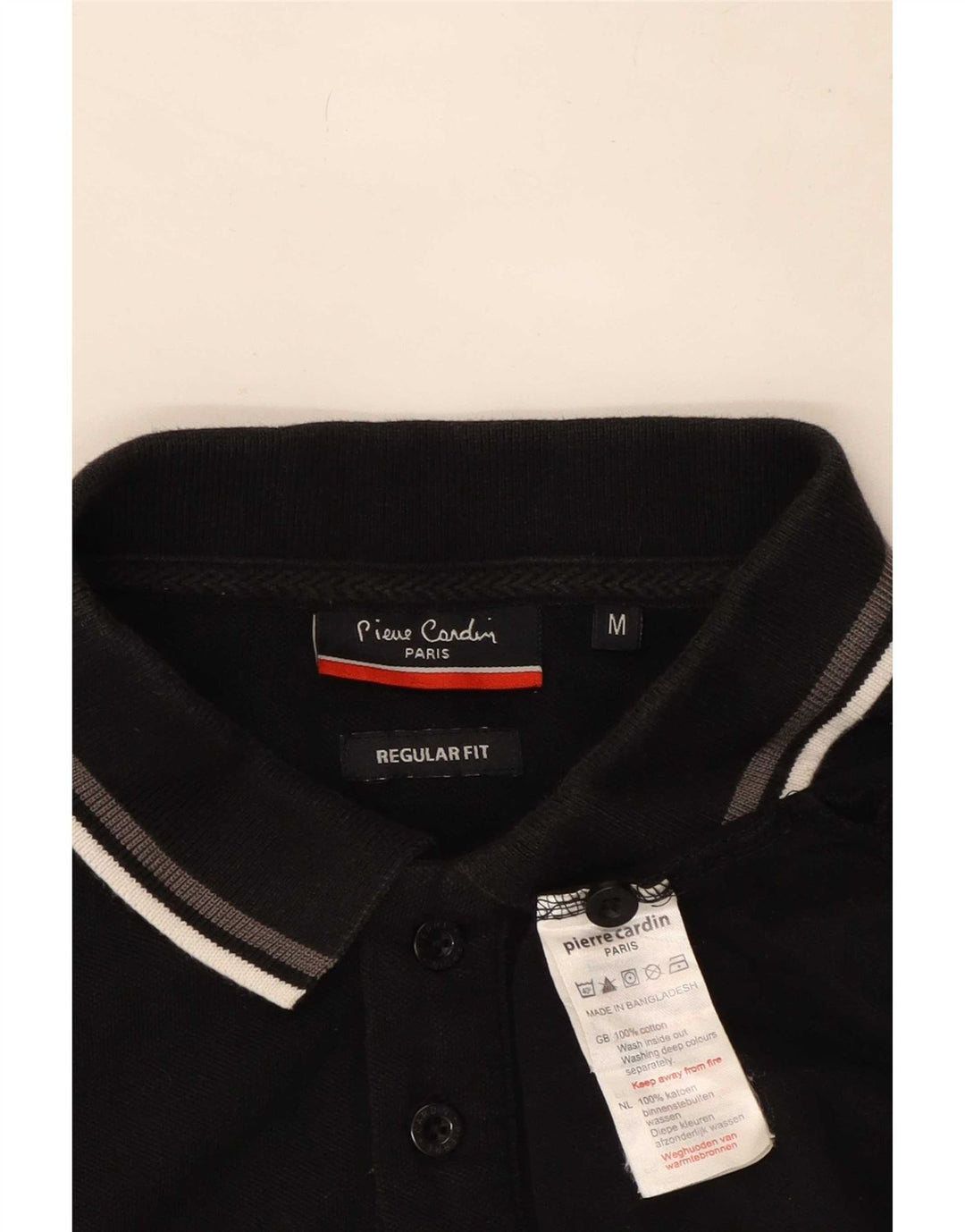 Pierre Cardin Herren-Poloshirt mit normaler Passform, mittelschwarz, gestreift, Baumwolle