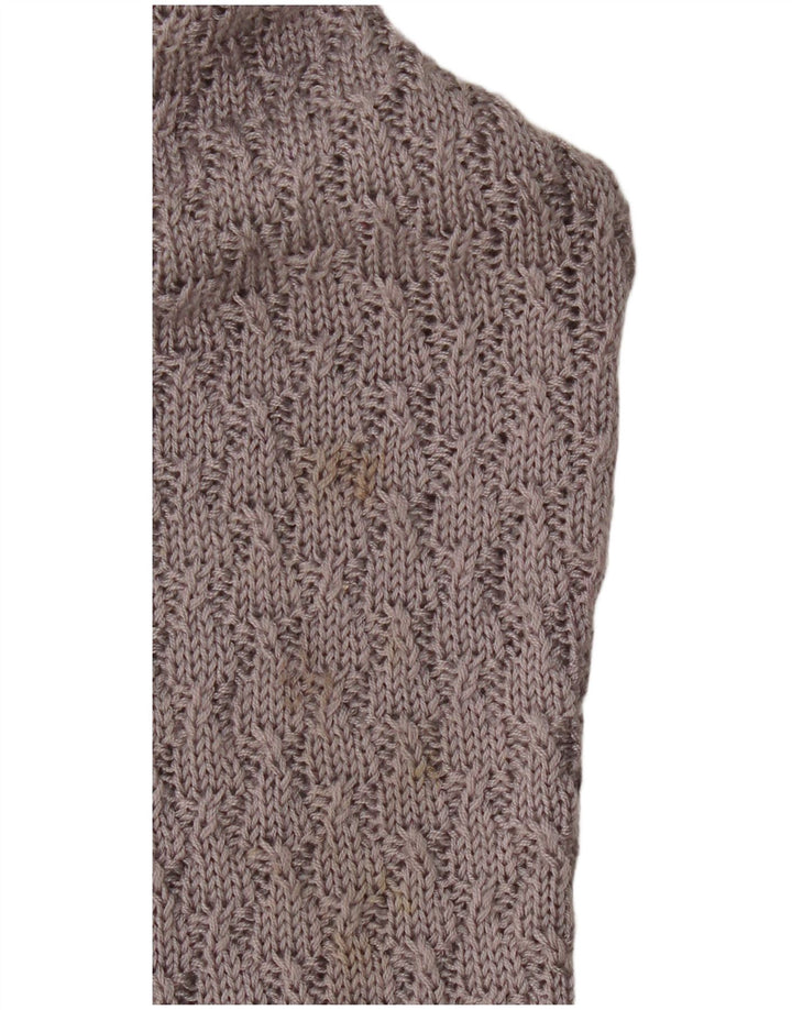 Vintage Damen Rollkragenpullover Pullover UK 10 Small Grau Polyacryl